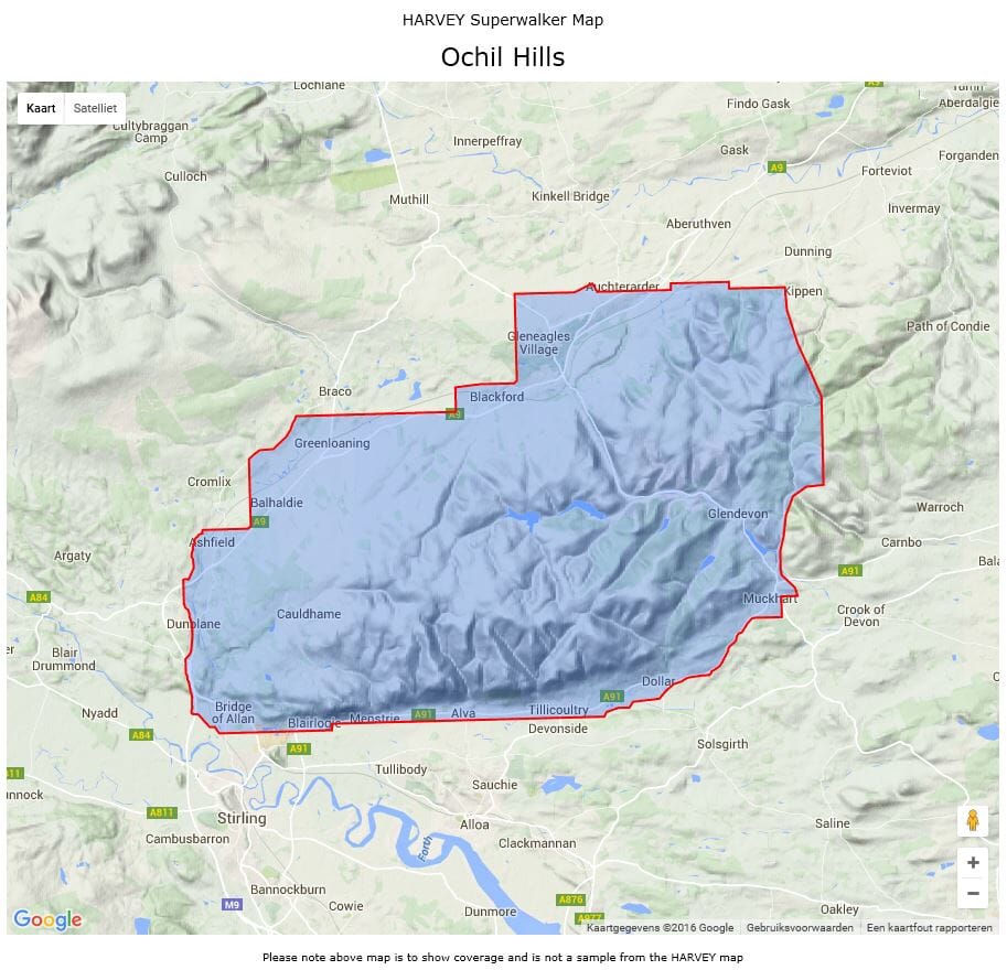 Carte de randonnée - Ochil Hills XT25 | Harvey Maps - Superwalker maps carte pliée Harvey Maps 