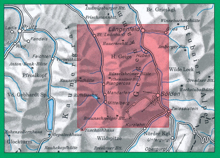 Carte de randonnée - Ötztaler Alpen Geigenkamm, n° 30/5 (Alpes autrichiennes) | Alpenverein carte pliée Alpenverein 