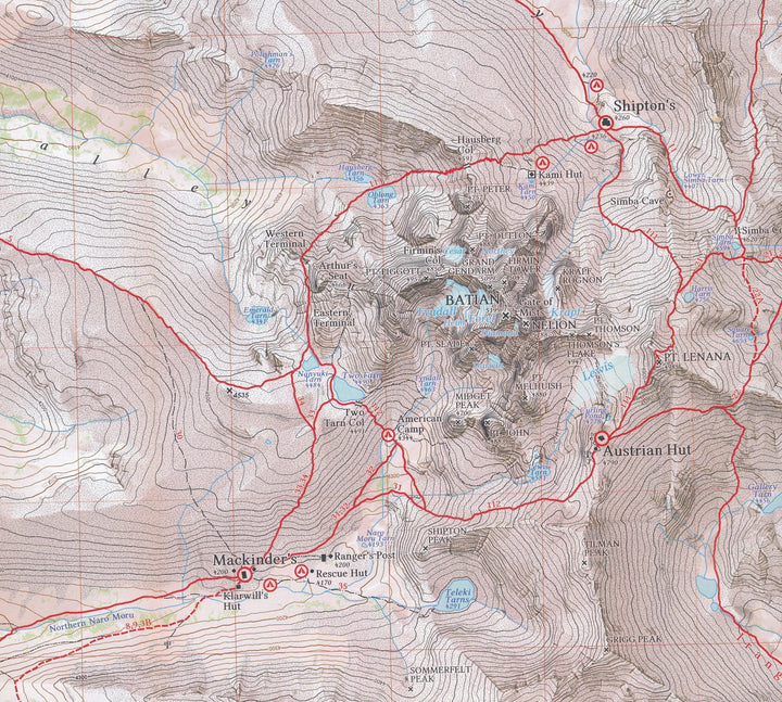 Carte de randonnée - Parc national du mont Kenya, n° 0/16 | Alpenverein carte pliée Alpenverein 