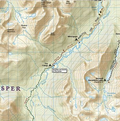 Carte de randonnée - Parc national Jasper (Sud) | National Geographic carte pliée National Geographic 