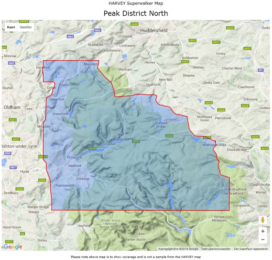 Carte de randonnée - Peak District Nord XT25 | Harvey Maps - Superwalker maps carte pliée Harvey Maps 