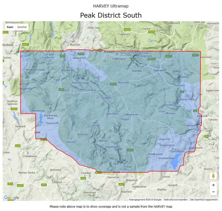 Carte de randonnée - Peak District Sud XT40 | Harvey Maps - Ultramap carte pliée Harvey Maps 