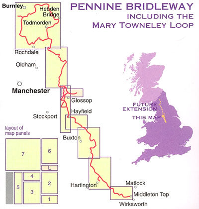 Carte de randonnée - Pennine Bridleway XT40 | Harvey Maps - National Trail maps carte pliée Harvey Maps 