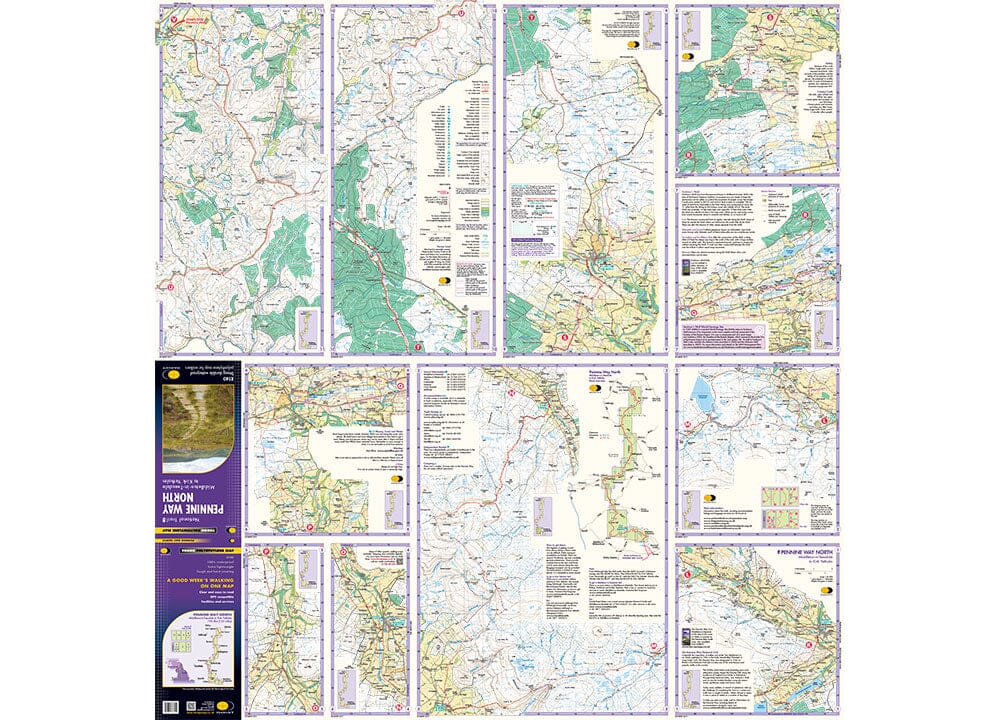Carte de randonnée - Pennine Way Nord XT40 | Harvey Maps - National Trail maps carte pliée Harvey Maps 