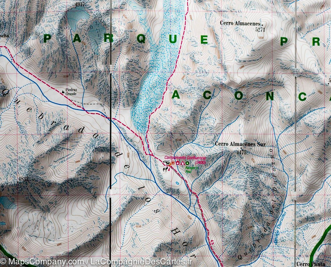 Carte de randonnée plastifiée - Aconcagua | TerraQuest carte pliée Terra Quest 