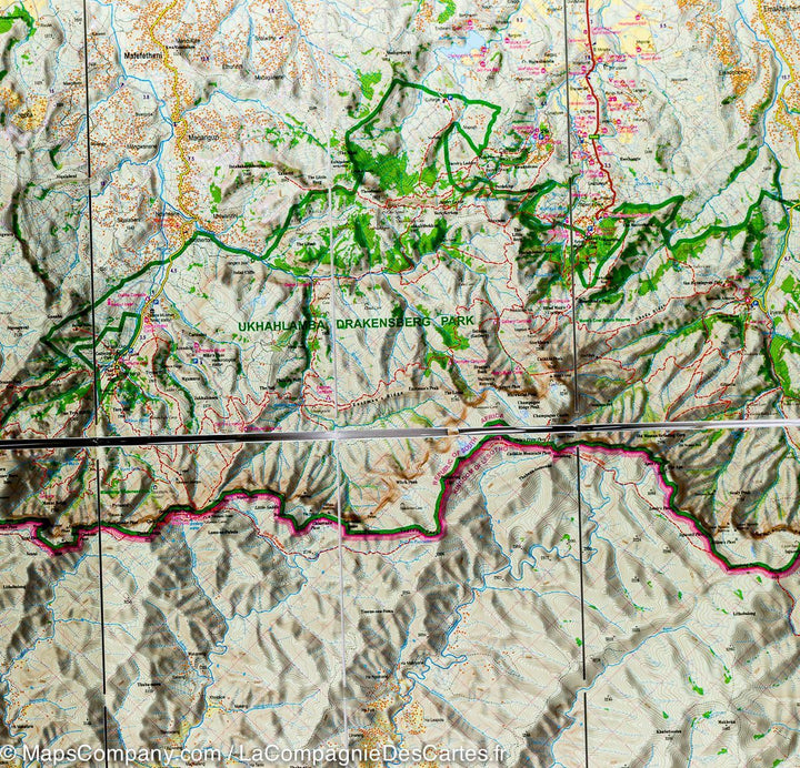 Carte de randonnée plastifiée - Drakensberg & parc Ukhahlamba (Afrique du Sud) | TerraQuest carte pliée Terra Quest 