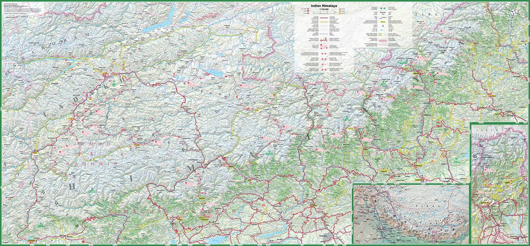Carte de randonnée plastifiée - Himalaya indienne | TerraQuest carte pliée Terra Quest 