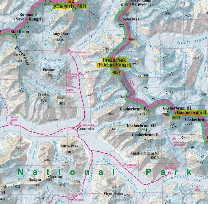 Carte de randonnée plastifiée - Karakoram, K2, Gasherbrum, Broad Peak (Pakistan, Chine) | TerraQuest carte pliée Terra Quest 