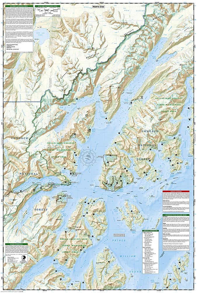 Carte de randonnée - Prince William Sound, West (Alaska), n° 761 | National Geographic carte pliée National Geographic 