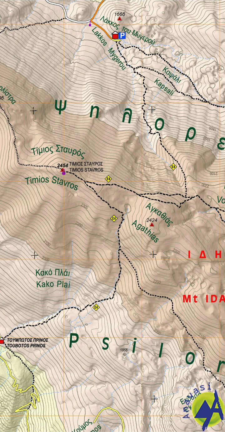 Carte de randonnée - Psiloritis /Mt Ida (Crète) | Anavasi carte pliée Anavasi 