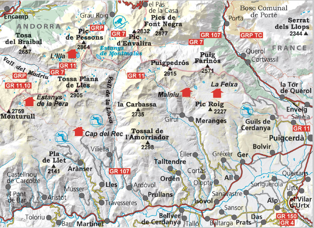 Carte de randonnée - Puig de Campcardós & Tossa Plana de Lles (Cerdagne, Pyrénées catalanes) | Alpina carte pliée Editorial Alpina 
