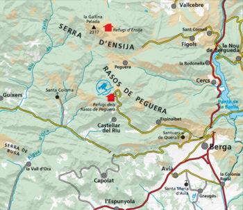 Carte de randonnée - Rasos de Peguera, Serra d'Ensija, Queralt, Vallcebre (Catalogne) | Alpina carte pliée Editorial Alpina 