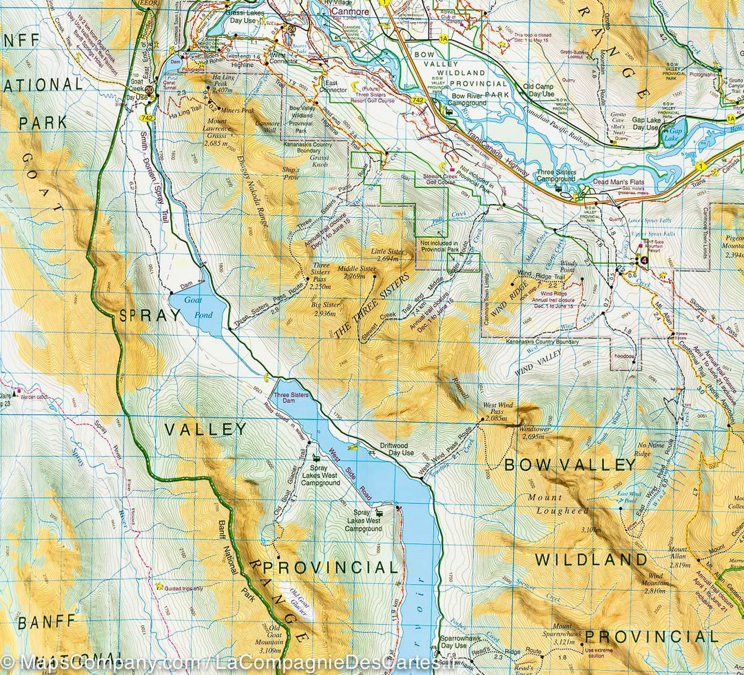 Carte de randonnée - Région de Canmore & Kananaskis Village (Alberta) | Gem Trek carte pliée Gem Trek Publishing 