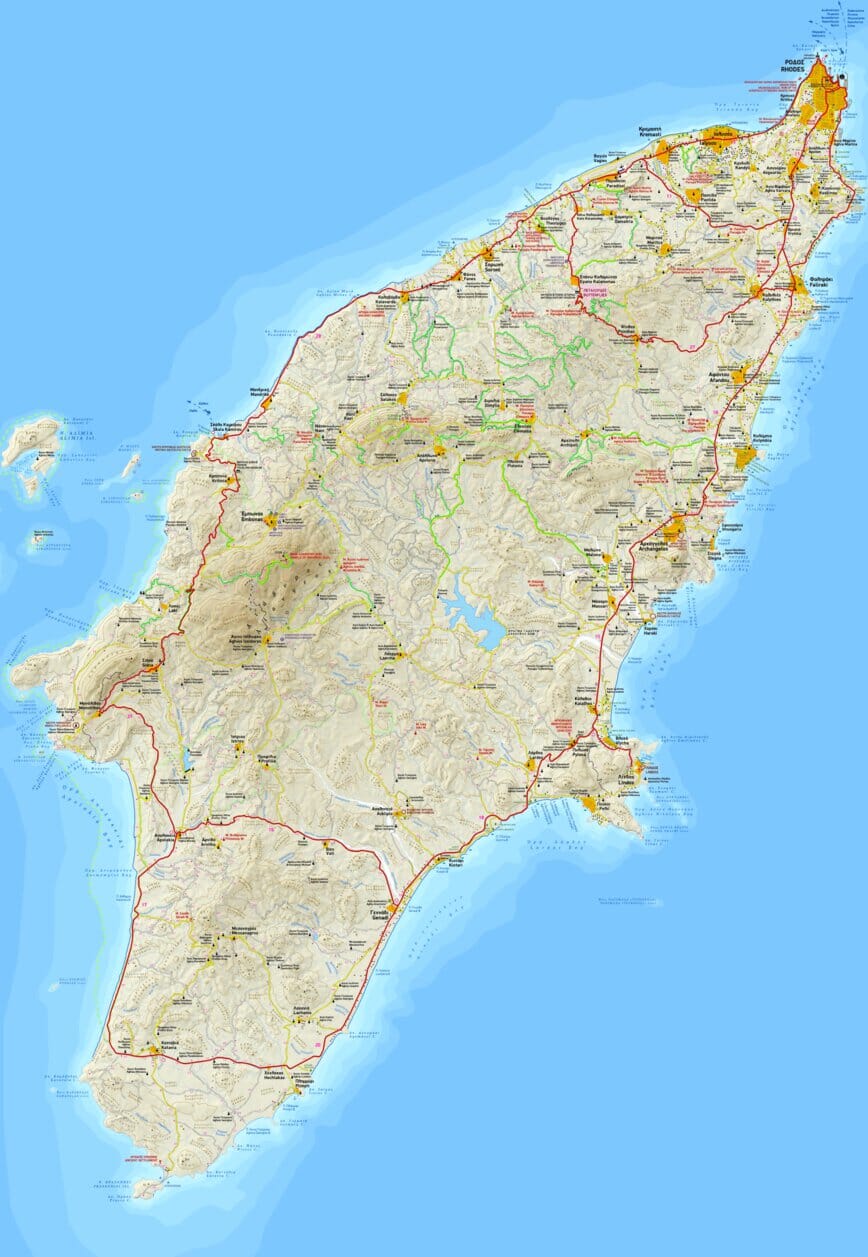 Carte de randonnée - Rhodes (Grèce) | Terrain Cartography carte pliée Terrain Cartography 
