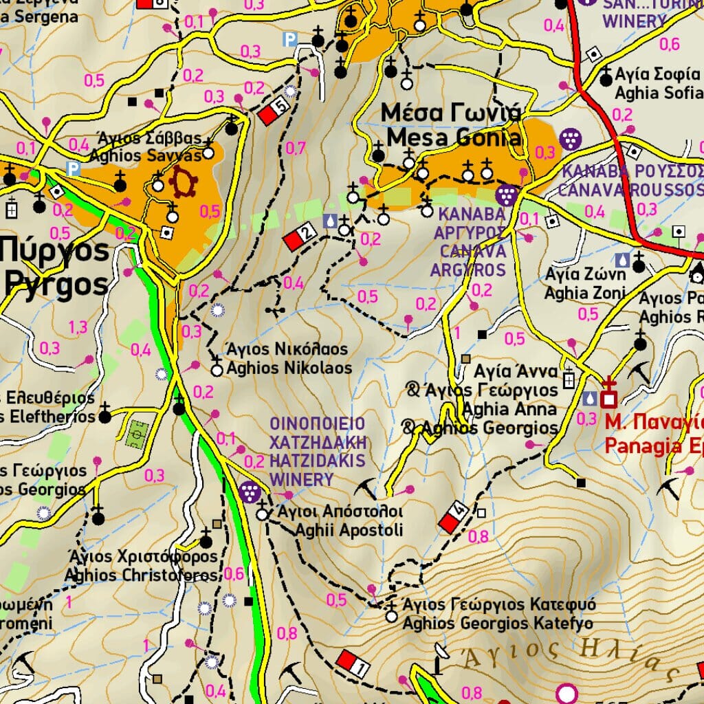 Carte de randonnée - Santorin (Grèce) | Terrain Cartography carte pliée Terrain Cartography 