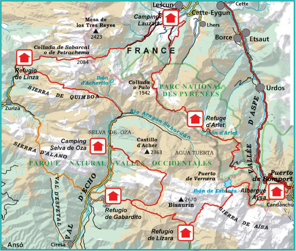 Carte de randonnée - Senda de Camille (Parc national des Pyrénées, Aragon) | Alpina carte pliée Editorial Alpina 