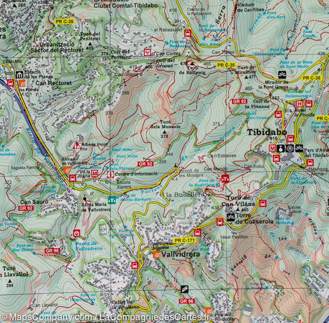 Carte de randonnée - Serra de Collserola (Catalogne, Espagne) | Alpina carte pliée Editorial Alpina 