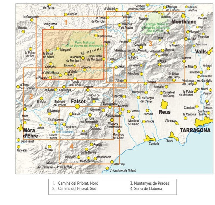 Carte de randonnée - Serra de Montsant (Catalogne) | Piolet carte pliée Editorial Piolet 