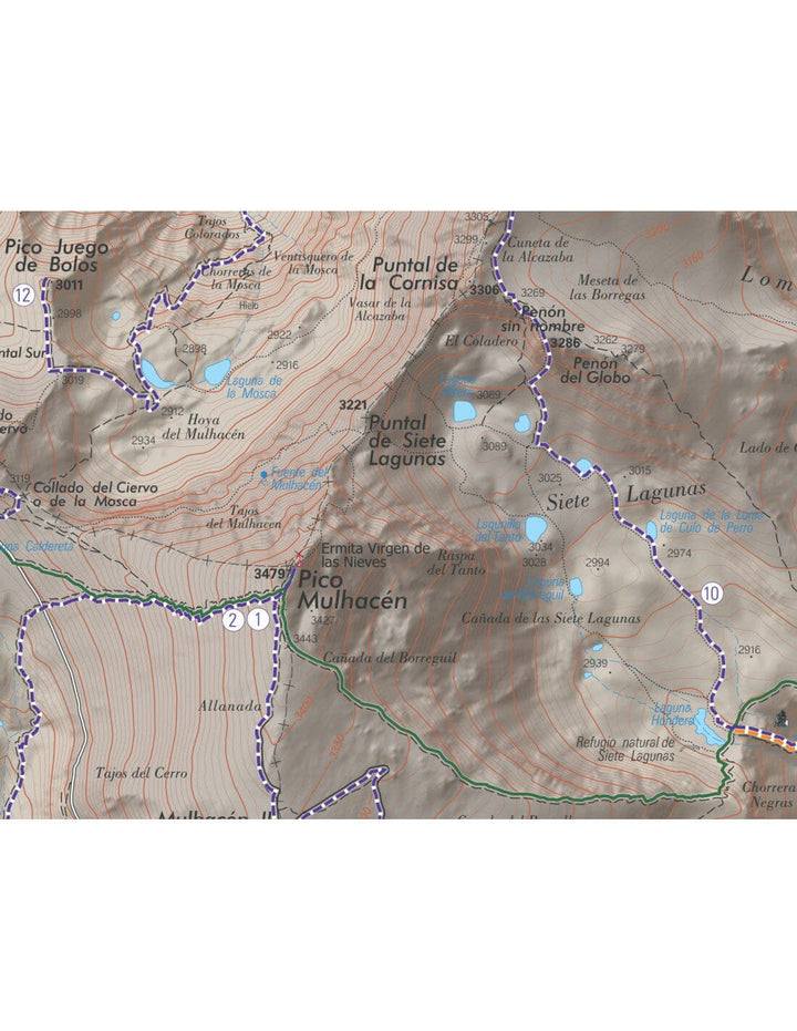 Carte de randonnée - Sierra Nevada, La integral de los 3000 (Andalousie) | Piolet carte pliée Editorial Piolet 