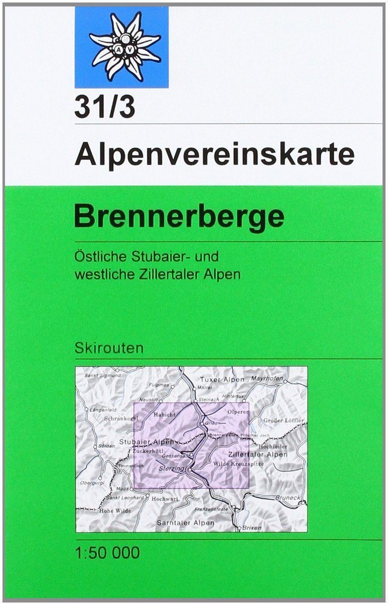 Carte de randonnée & ski - Brennerberge, n° 31/3S (Alpes autrichiennes) | Alpenverein carte pliée Alpenverein 