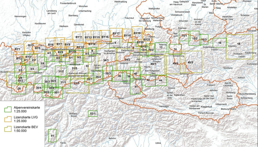 Carte de randonnée & ski - Chiemgauer Alpen Ouest, Hochries, Geigelstein, n° BY17 (Alpes bavaroises) | Alpenverein carte pliée Alpenverein 