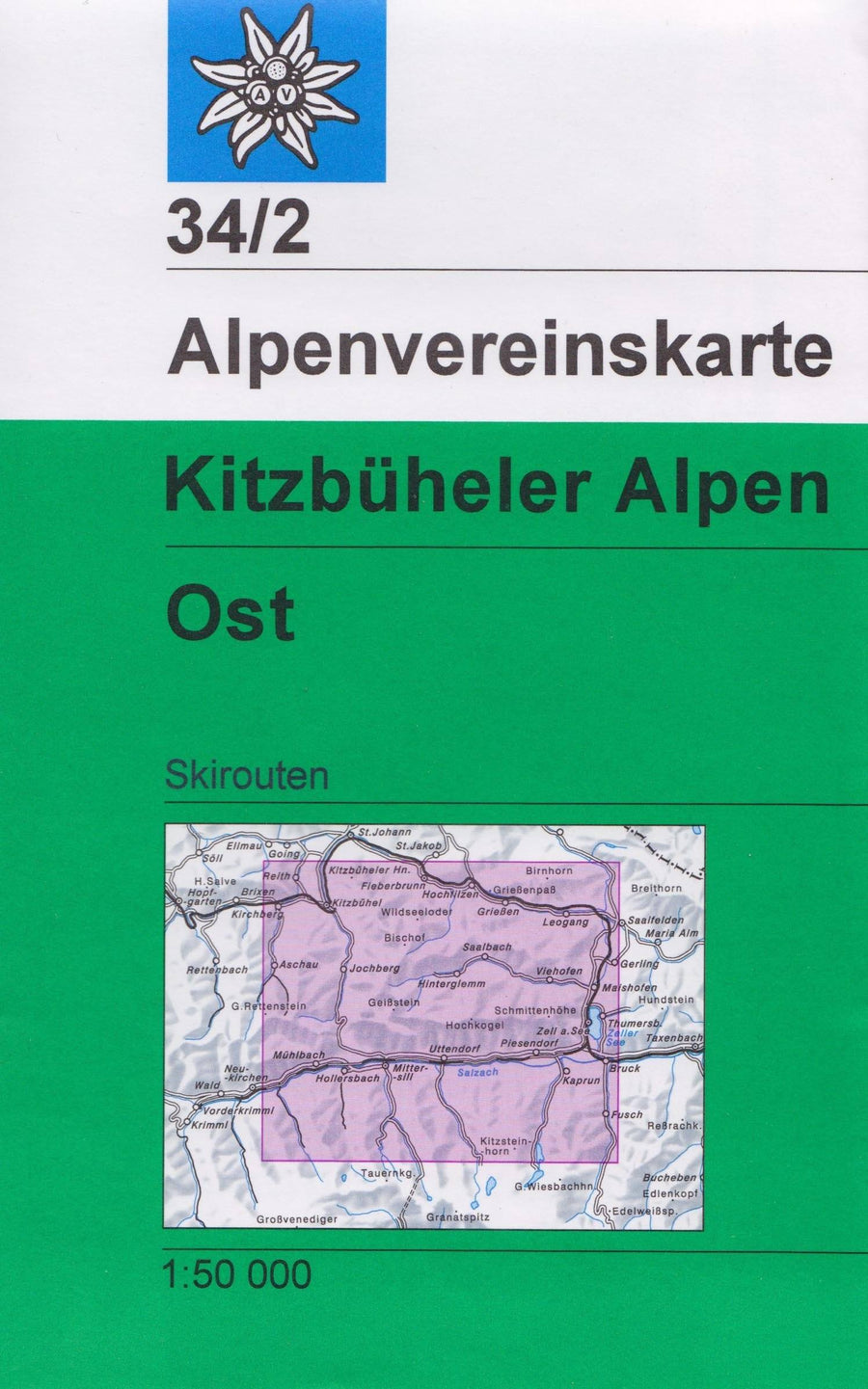 Carte de randonnée & ski - Kitzbüheler Alpen Est, n° 34/2S (Alpes autrichiennes) | Alpenverein carte pliée Alpenverein 