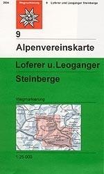 Carte de randonnée & ski - Loferer- & Leoganger Steinberge, n° 09 (Alpes autrichiennes) | Alpenverein carte pliée Alpenverein 