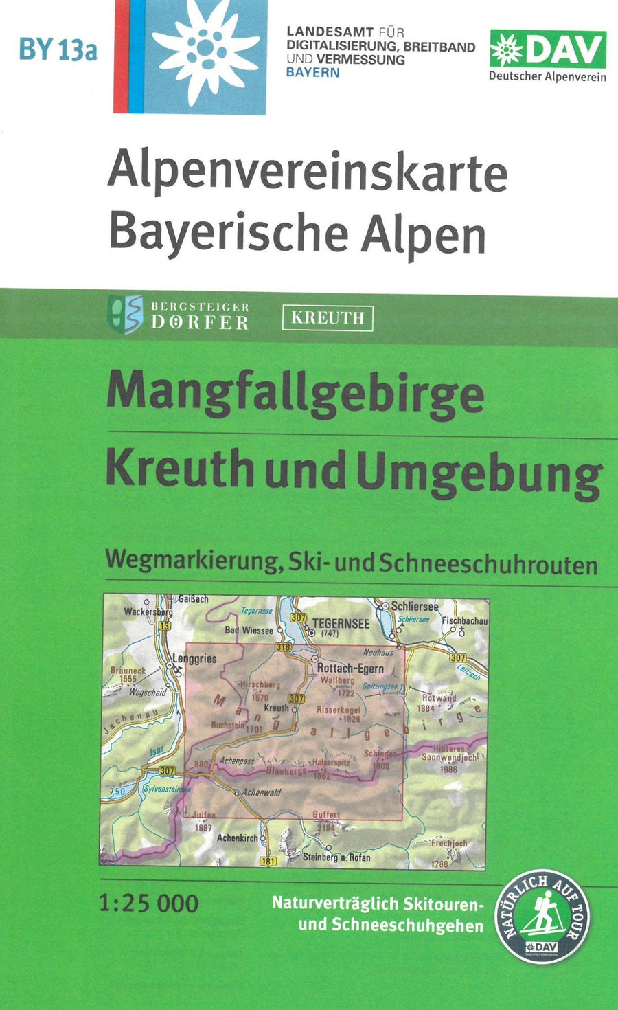 Carte de randonnée & ski - Mangfallgebirge, Kreuth & environs, n° BY13a (Alpes bavaroises) | Alpenverein carte pliée Alpenverein 