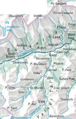 Carte de randonnée (ski, raquettes) - Surselva - Flims - Laax (Suisse) | Hallwag carte pliée Hallwag 