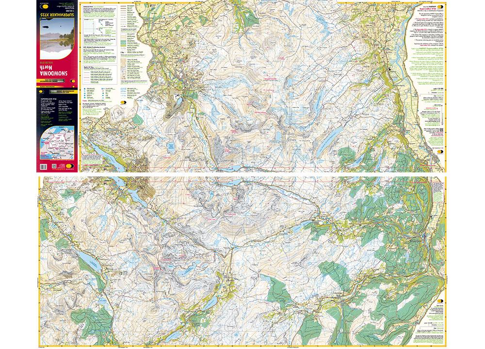 Carte de randonnée - Snowdonia Nord /Snowdon,Glyders,Carnedds XT25 | Harvey Maps - Superwalker maps carte pliée Harvey Maps 
