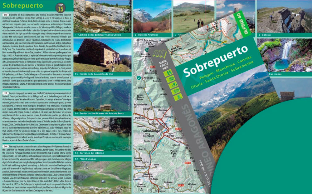 Carte de randonnée - Sobrepuerto (Pyrénées Aragonaises) | Alpina carte pliée Editorial Alpina 