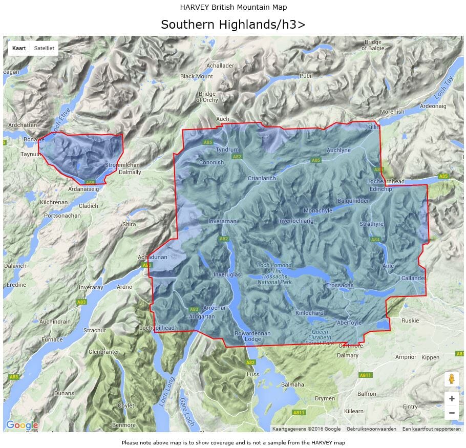 Carte de randonnée - Southern Highlands XT40 BMM | Harvey Maps - British Mountain carte pliée Harvey Maps 