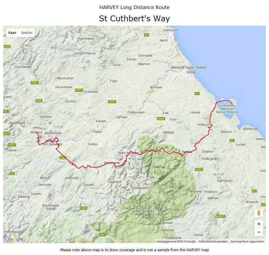 Carte de randonnée - St Cuthbert's Way XT40 | Harvey Maps - National Trail maps carte pliée Harvey Maps 
