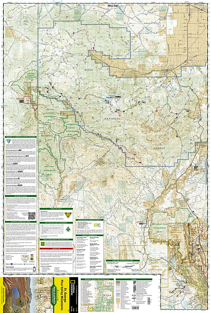 Carte de randonnée - St. George, Pine Valley Mountain (Utah, Nevada), n° 715 | National Geographic carte pliée National Geographic 