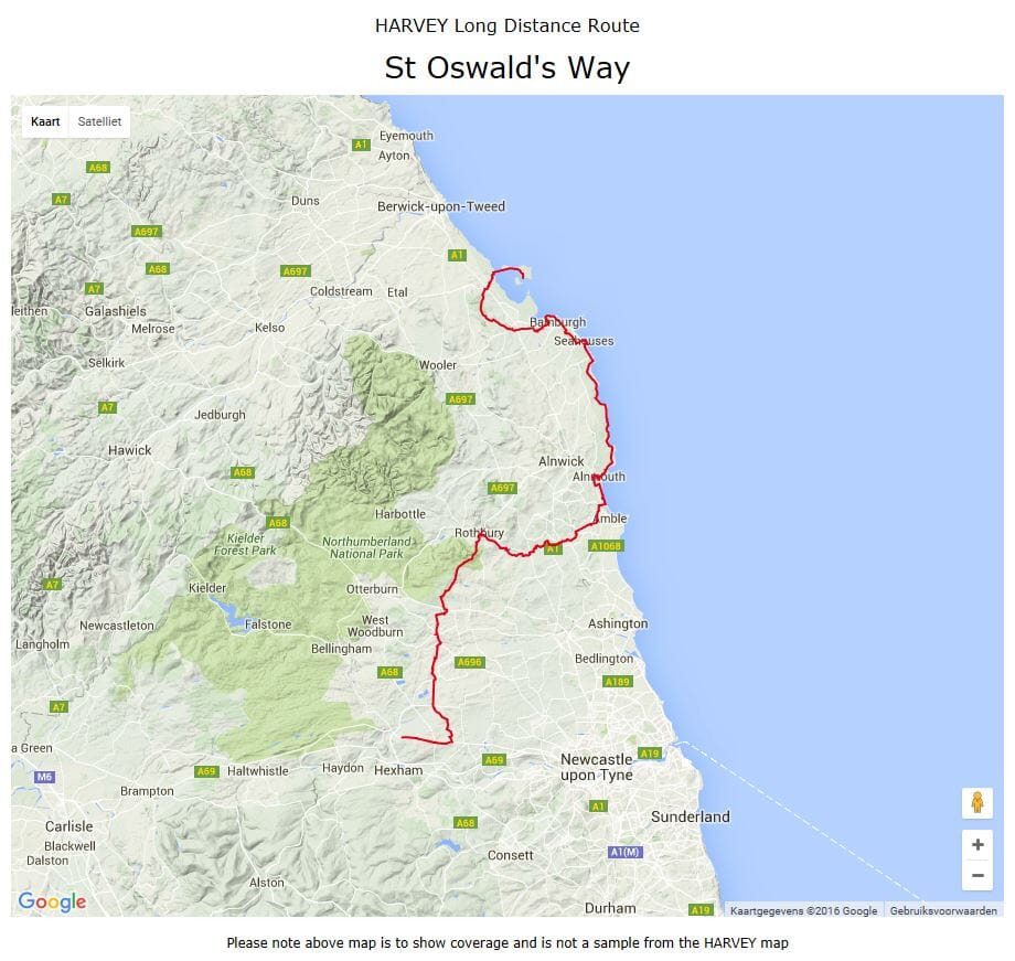 Carte de randonnée - St Oswald's Way XT40 | Harvey Maps - National Trail maps carte pliée Harvey Maps 