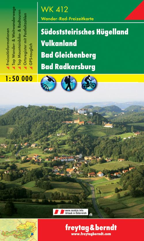 Carte de randonnée - Südsteirisches Hügelland - Vulkanland (Alpes autrichiennes), n° WK412 | Freytag & Berndt carte pliée Freytag & Berndt 