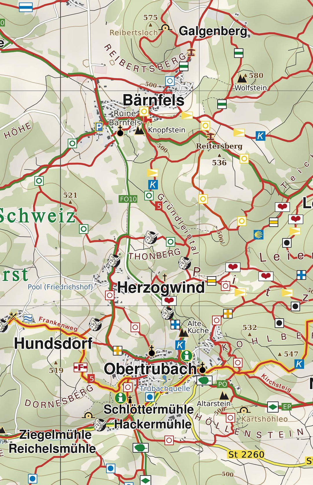 Carte de randonnée - Suisse franconienne, n° 173 | PhoneMaps carte pliée PhoneMaps 