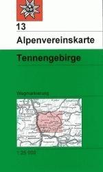 Carte de randonnée - Tennengebirge, n° 13 (Alpes autrichiennes) | Alpenverein carte pliée Alpenverein 