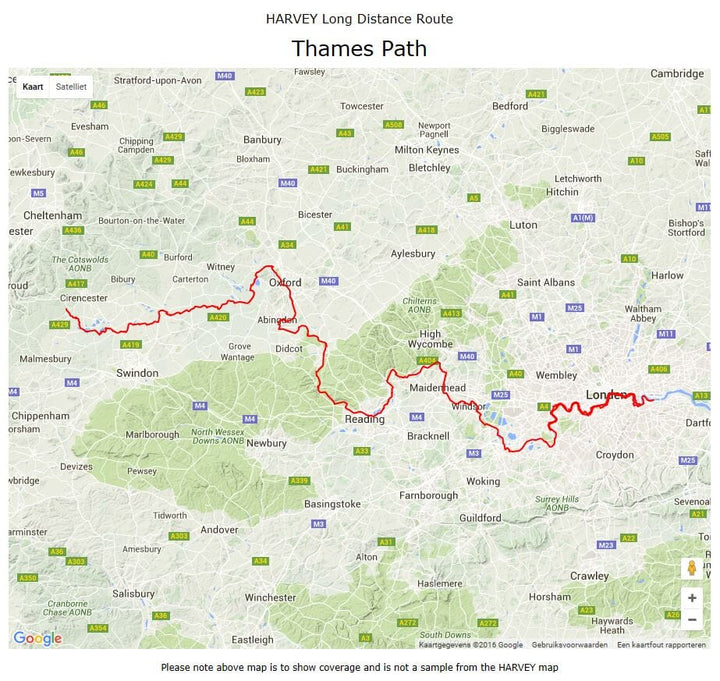 Carte de randonnée - Thames Path XT40 | Harvey Maps - National Trail maps carte pliée Harvey Maps 