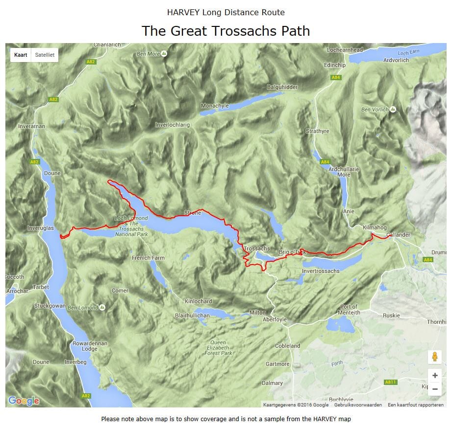 Carte de randonnée - The Great Trossachs Path & Forest XT40 | Harvey Maps - National Trail maps carte pliée Harvey Maps 