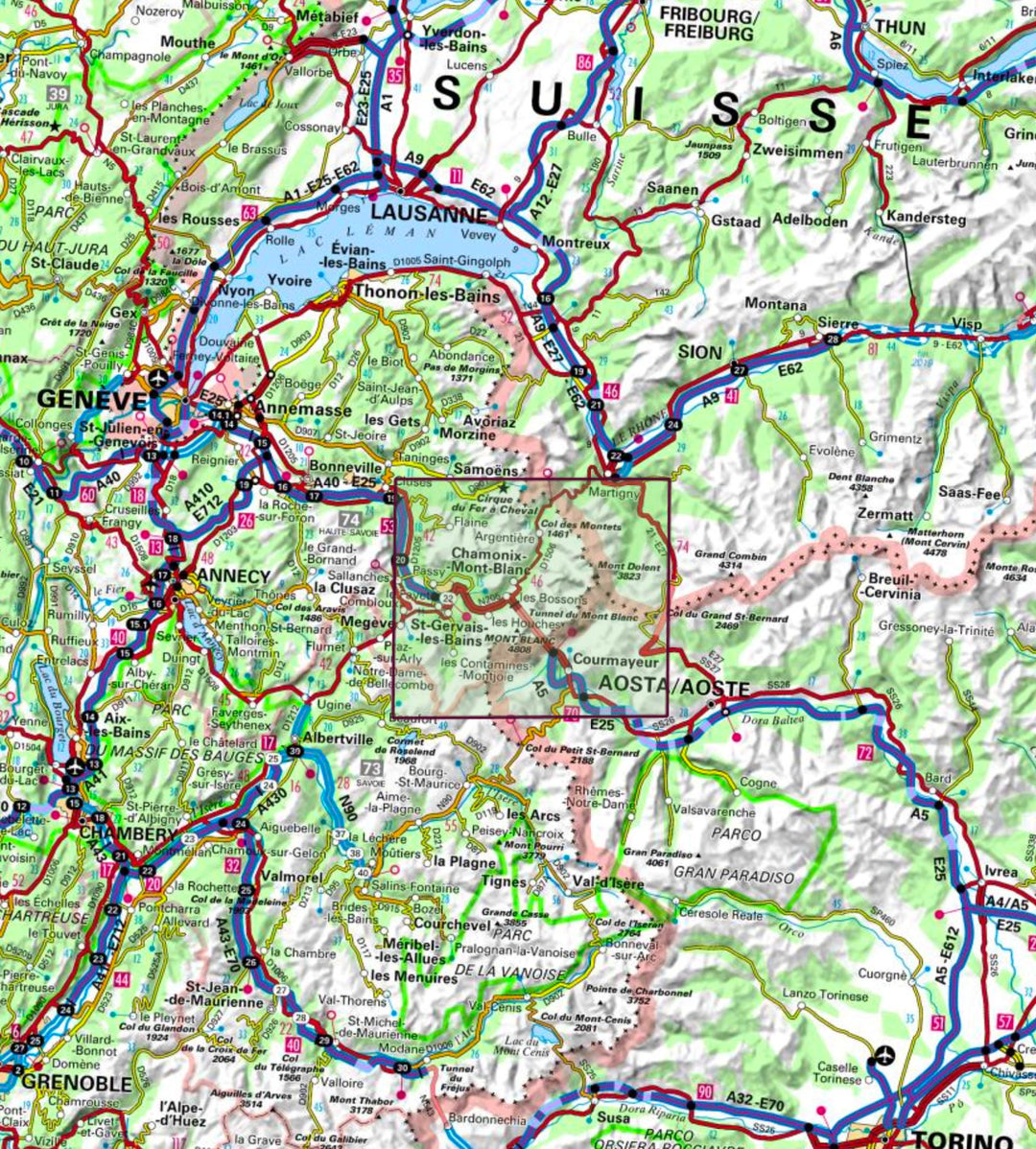 Carte de randonnée - Tour du Mont Blanc | IGN carte pliée IGN 