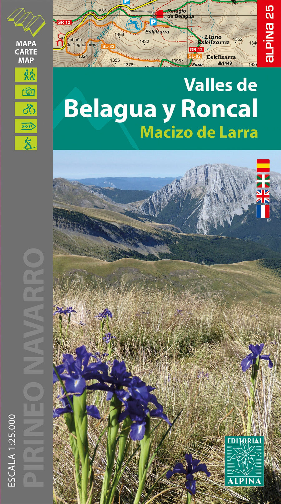 Carte de randonnée - Vallées de Belagua et Roncal (Pyrénées) | Alpina carte pliée Editorial Alpina 