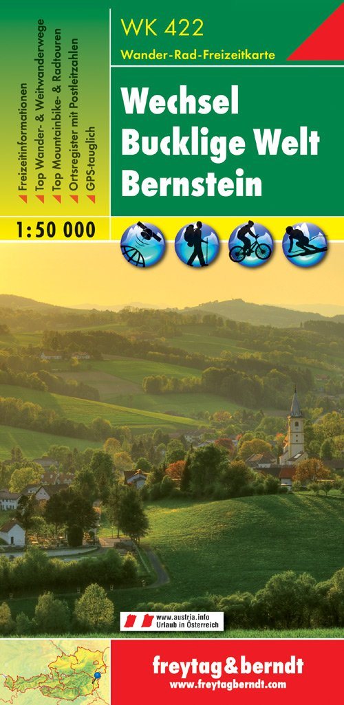 Carte de randonnée - Wechsel - Bucklige Welt - Bernstein (Alpes autrichiennes), n° WK422 | Freytag & Berndt carte pliée Freytag & Berndt 