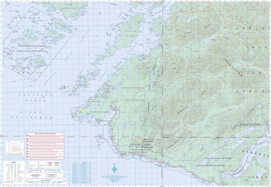 Carte de randonnée - West Coast Trail & Carmanah Valley (Colombie Britannique) | ITM carte pliée ITM 