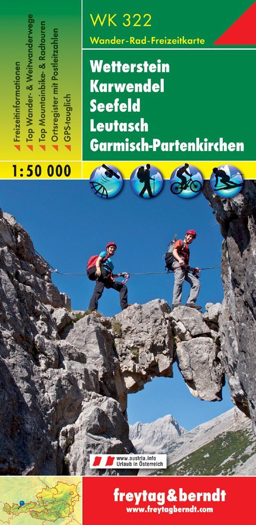 Carte de randonnée - Wetterstein - Karwendel - Seefeld - Garmisch (Allemagne), n° WK322 | Freytag & Berndt carte pliée Freytag & Berndt 