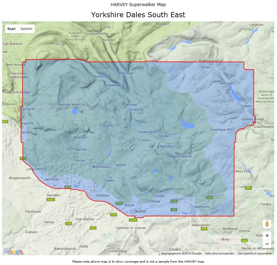 Carte de randonnée - Yorkshire Dales Sud-Est XT25 | Harvey Maps - Superwalker maps carte pliée Harvey Maps 