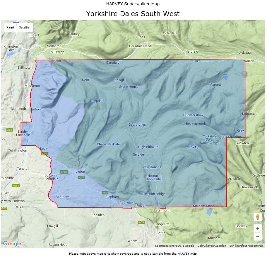 Carte de randonnée - Yorkshire Dales Sud-Ouest XT25 | Harvey Maps - Superwalker maps carte pliée Harvey Maps 