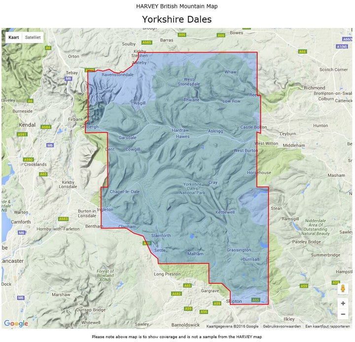 Carte de randonnée - Yorkshire Dales XT40 BMM | Harvey Maps - British Mountain carte pliée Harvey Maps 