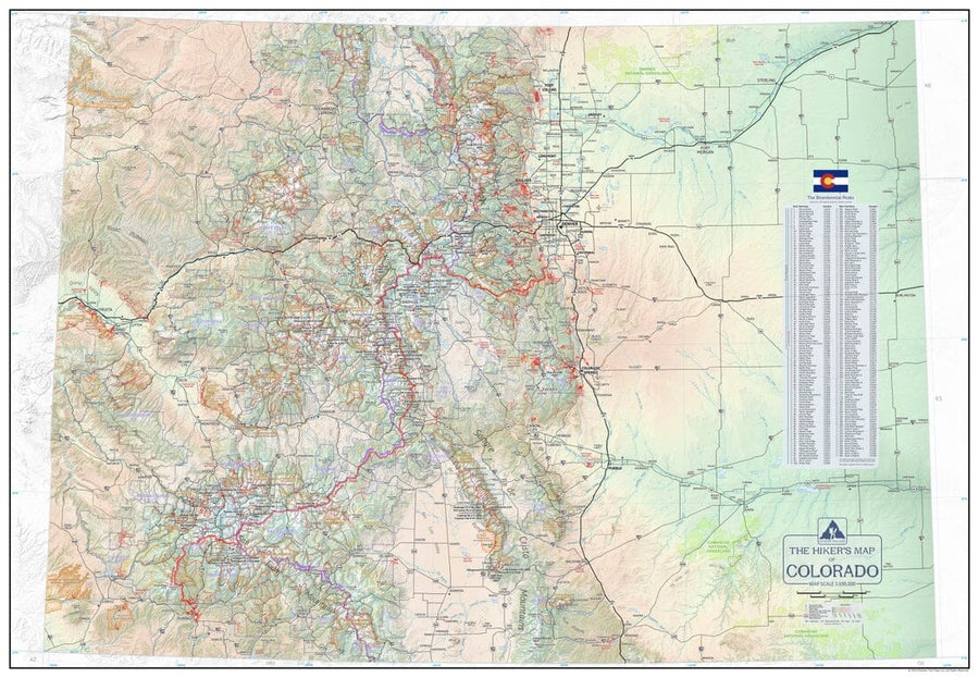 Hikers Map of Colorado | Outdoor Trail Maps LLC carte pliée 