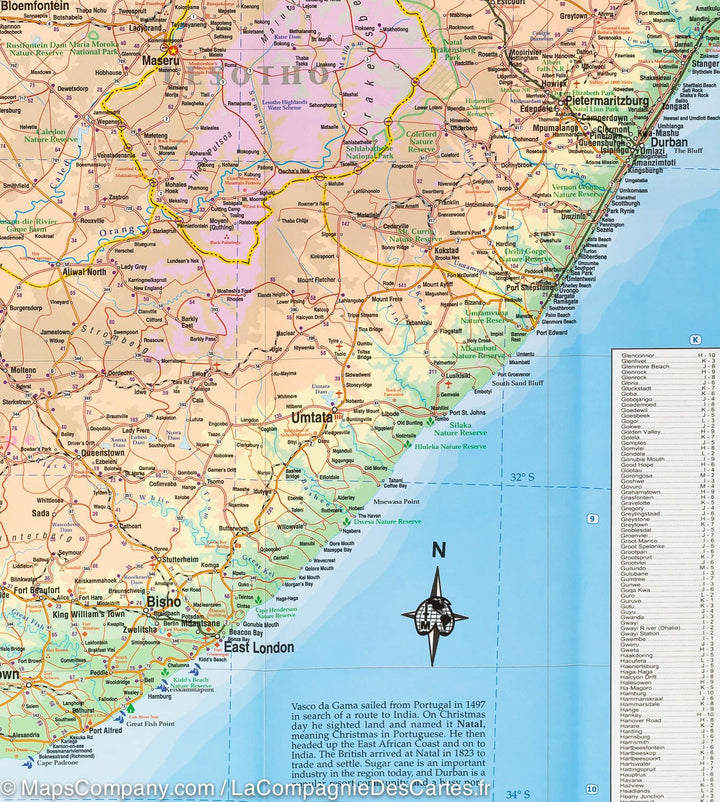 Carte de voyage - Afrique Australe | ITM carte pliée ITM 
